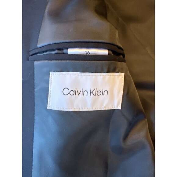 Calvin Klein Womens Black Blazer Size 16 Button Front Rayon/Polyester Blend - Picture 3 of 5